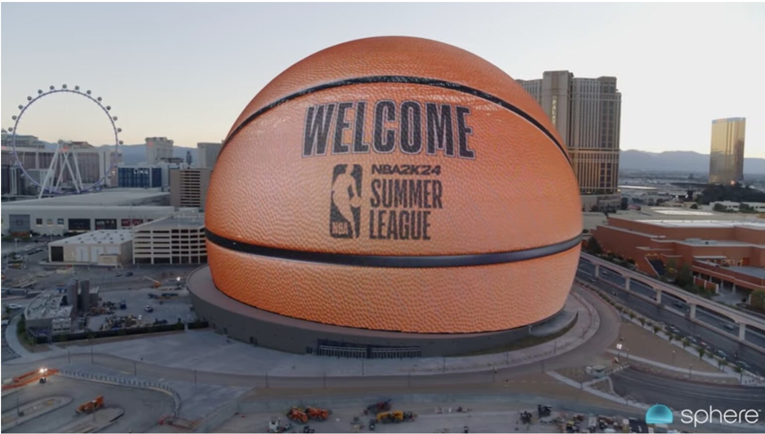 The NBA ad on the Vegas Sphere