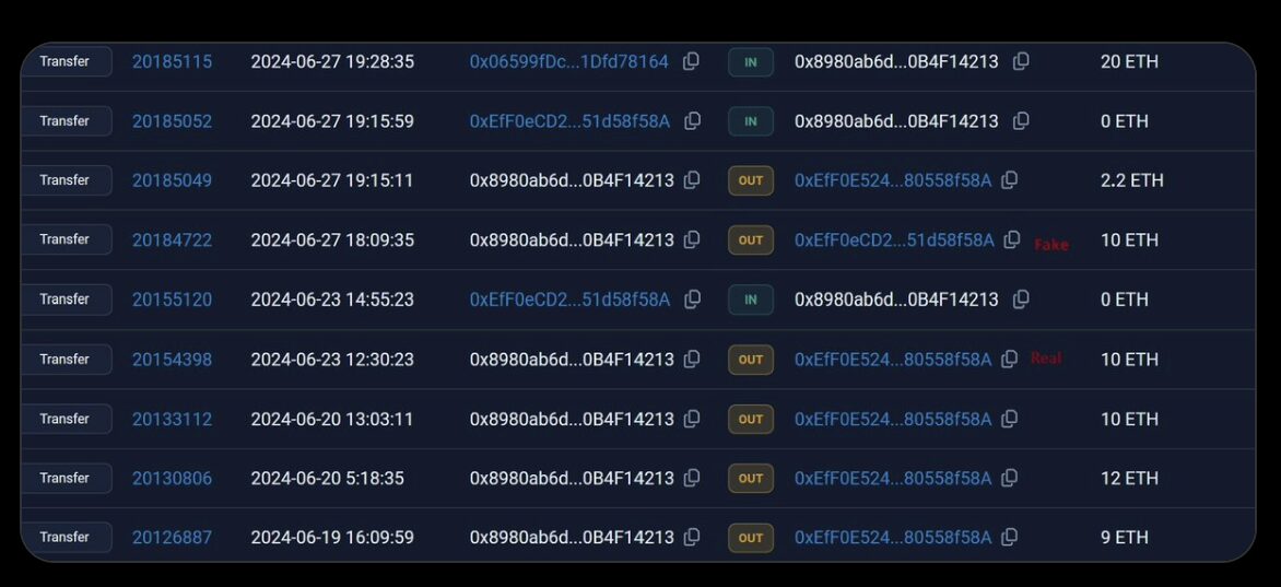 Transaction details of the crypto hack on Pink Drainer according to MistTrack.