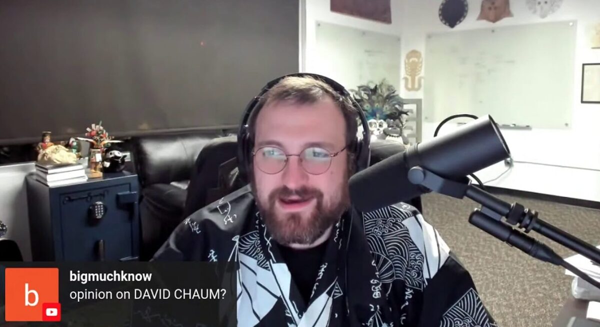 Charles Hoskinson being asked on a livestream what his opinion is on David Chaum.