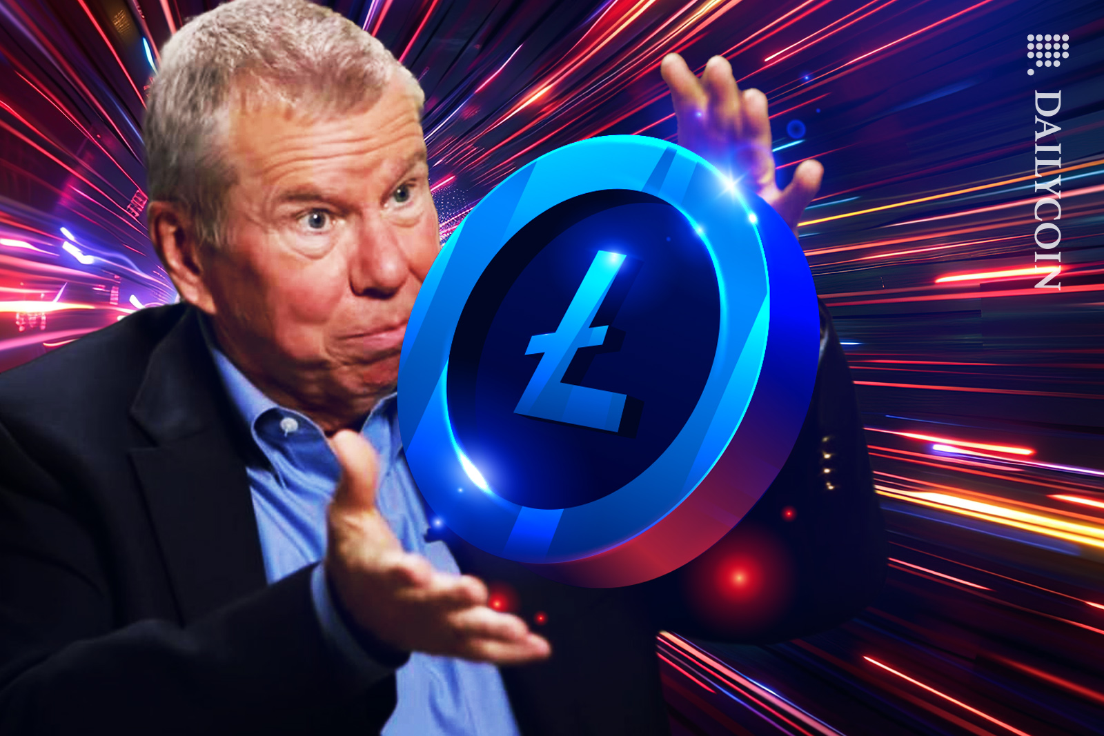 John Bollinger showing off Litecoin.