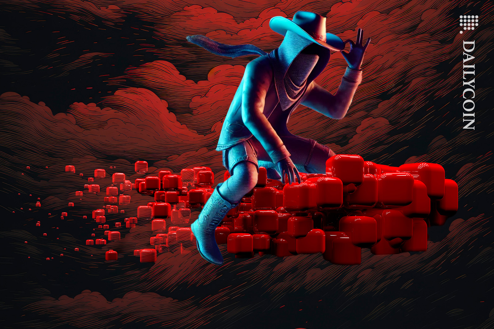 Crypto whale riding the blockchain like a rodeo