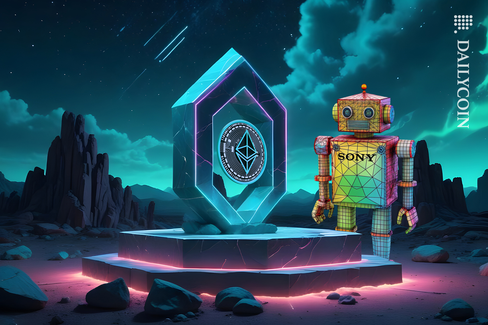 Sony robot looking after the Ethereum portal.