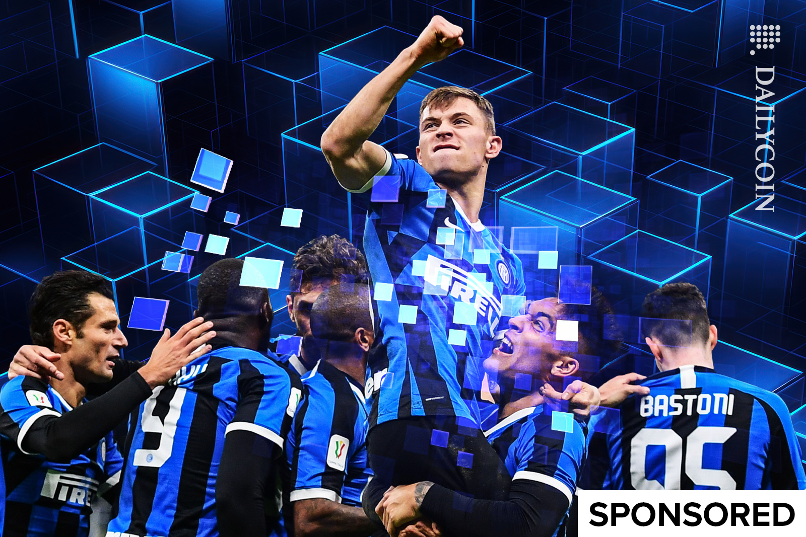 Inter Milan celebrating BlockDAG.