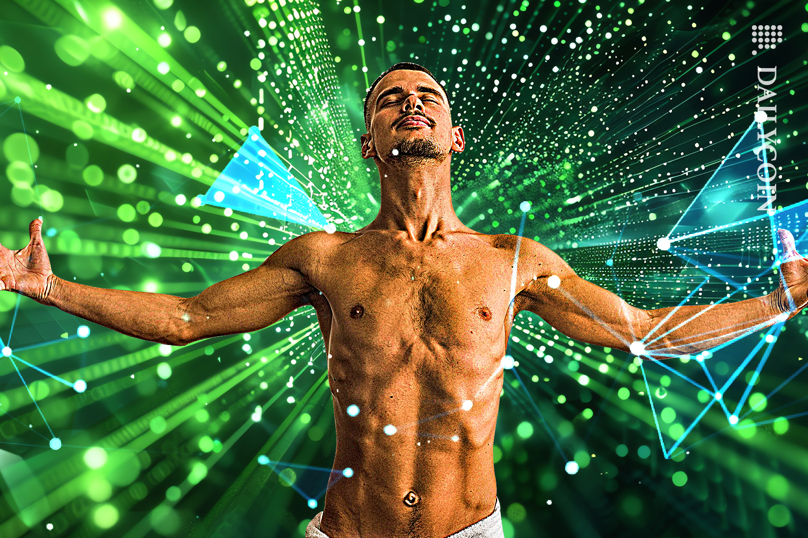 Guy feeling powerful in the technology defi space.