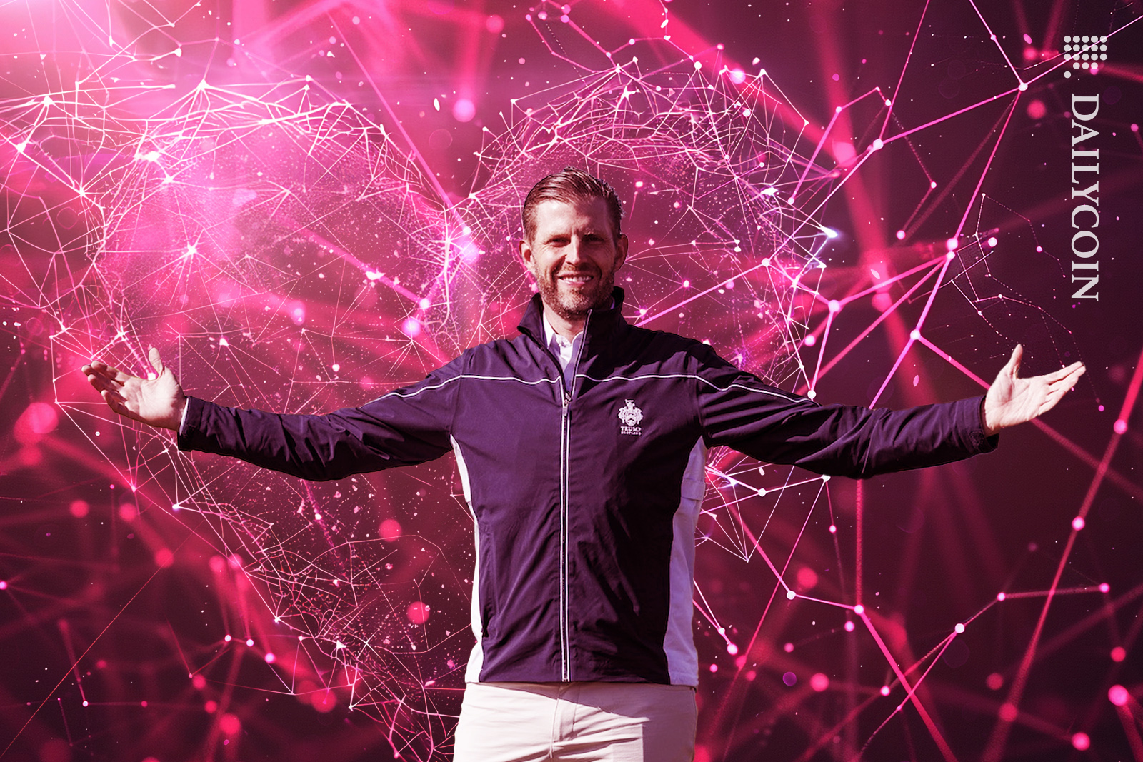Eric Trump showing his big love heart make of DEFI.