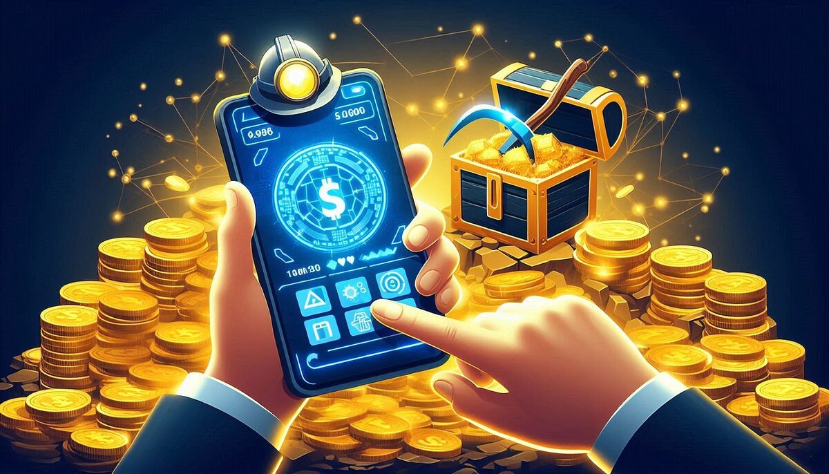 Person using an app to make money.