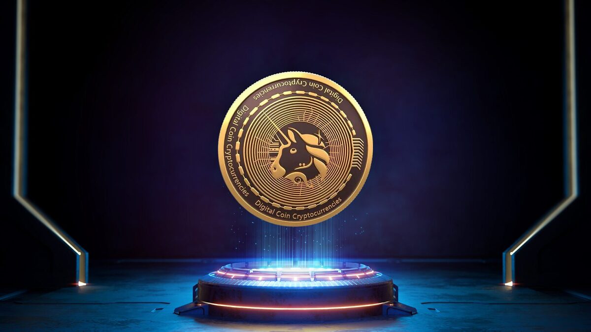 Digital crypto coin.