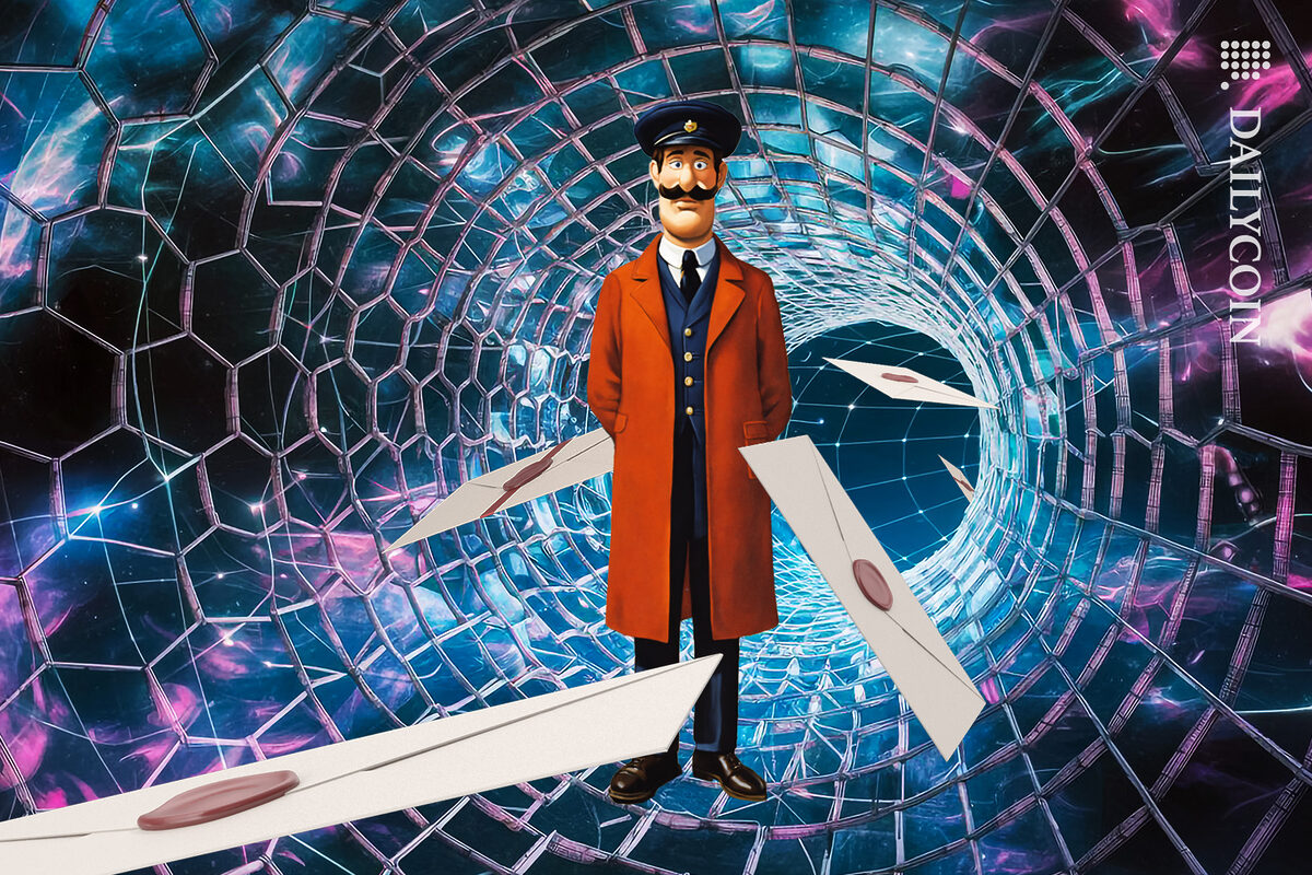Mailman looking after the blockchain envelope portal.