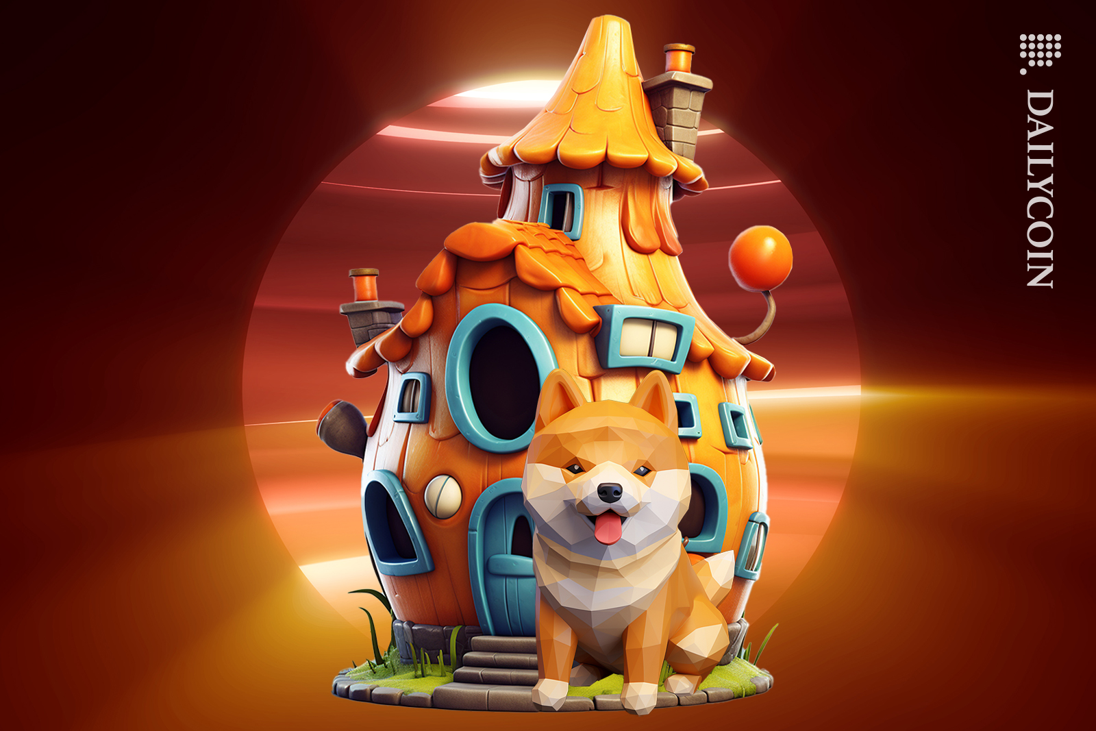Low poly Shiba inu talks Shib Eternity.