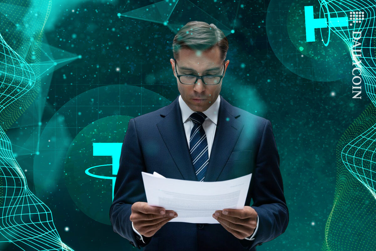 Guy reading the updates for the tether space.