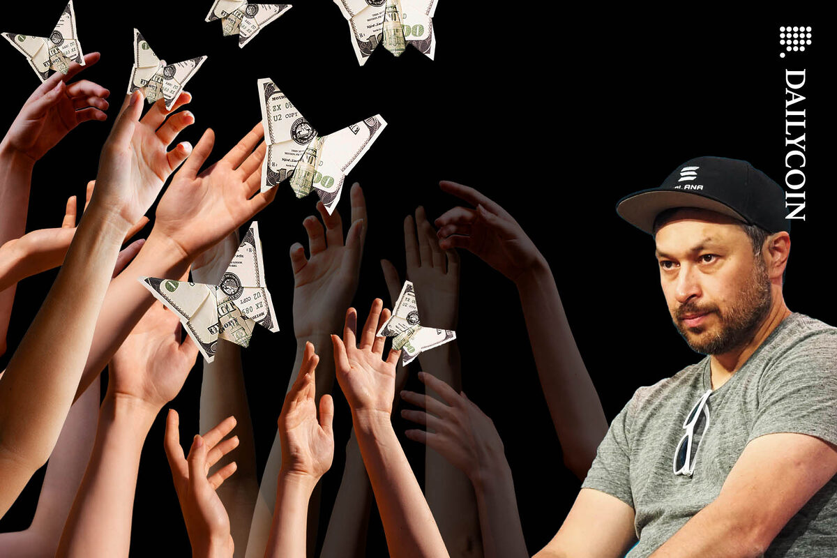 Anatoly Yakovenko of Solana watching lots of hands trying to catch a few money butterflies.