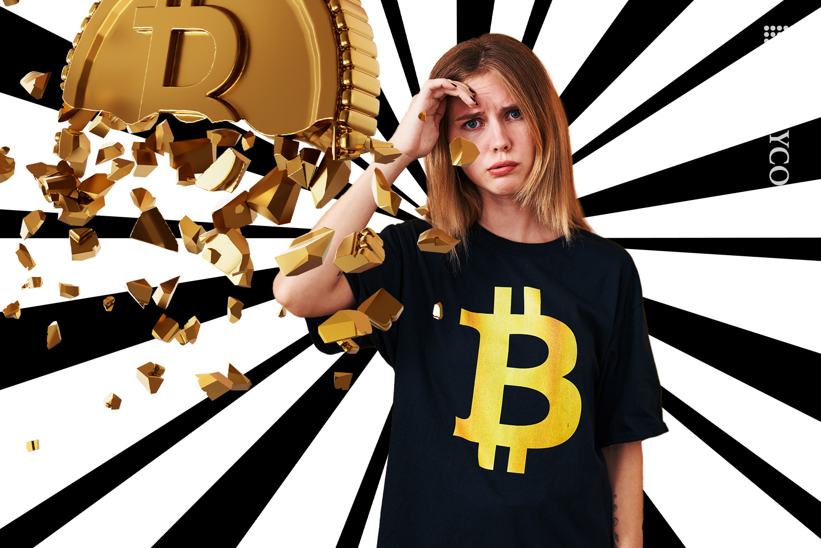 Girl cannot watch Bitcoin breaking apart.