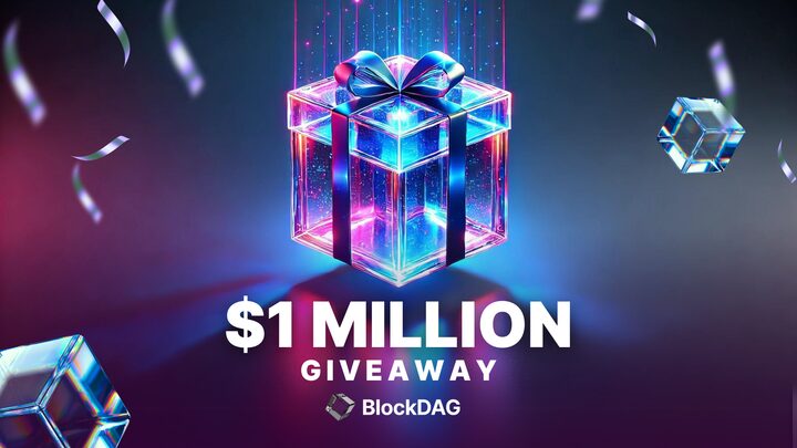 BlockDAG advertisement with a gift box.