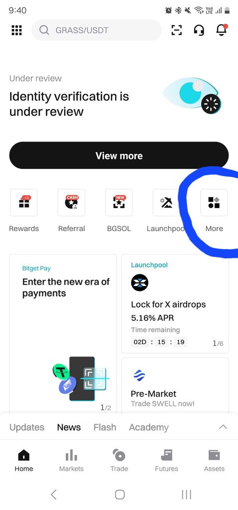 Bitget app home page