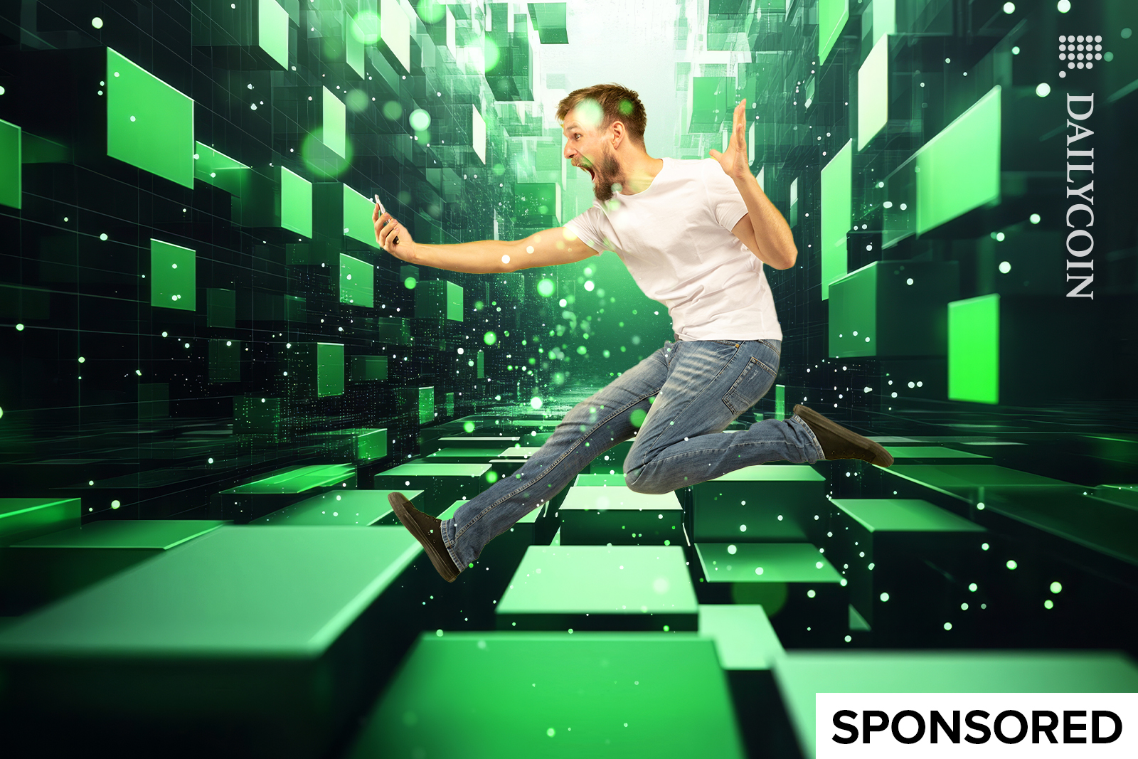 Man in the blockchain space happy.