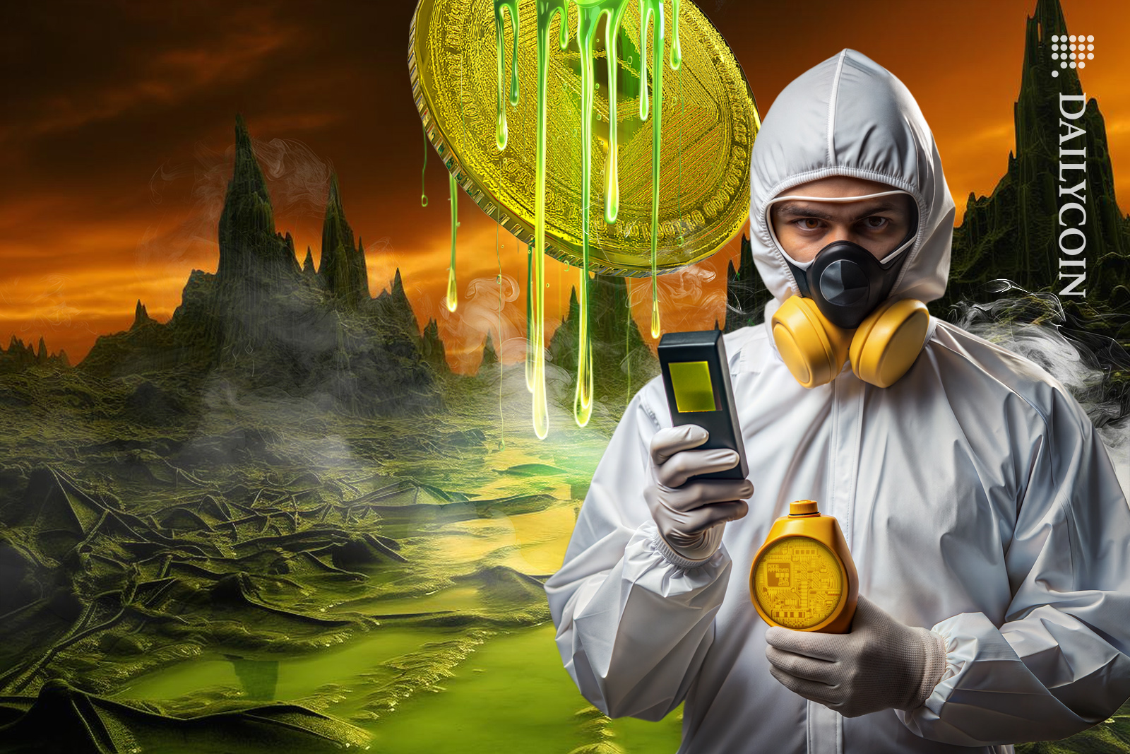 Ethereum coin producing toxic gas and a guy is testing how much is being produced.