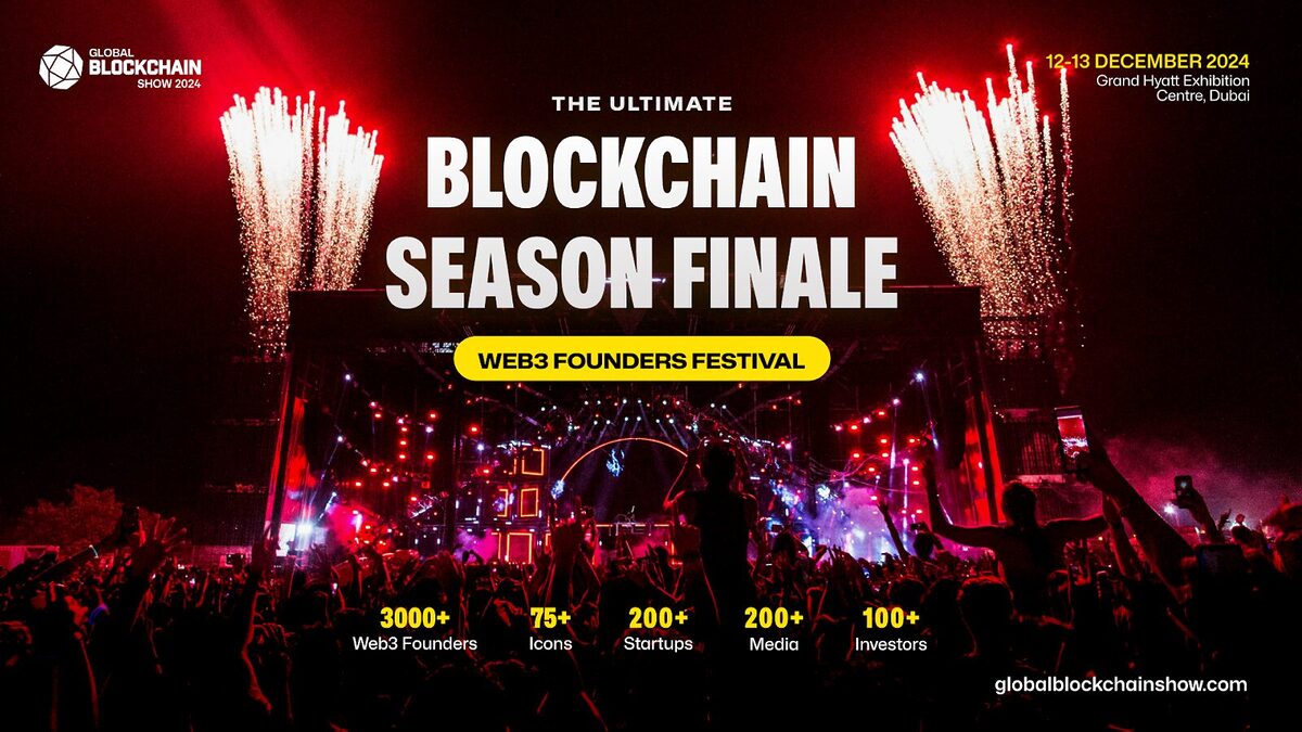 Global Blockchain Show advertisement. 
