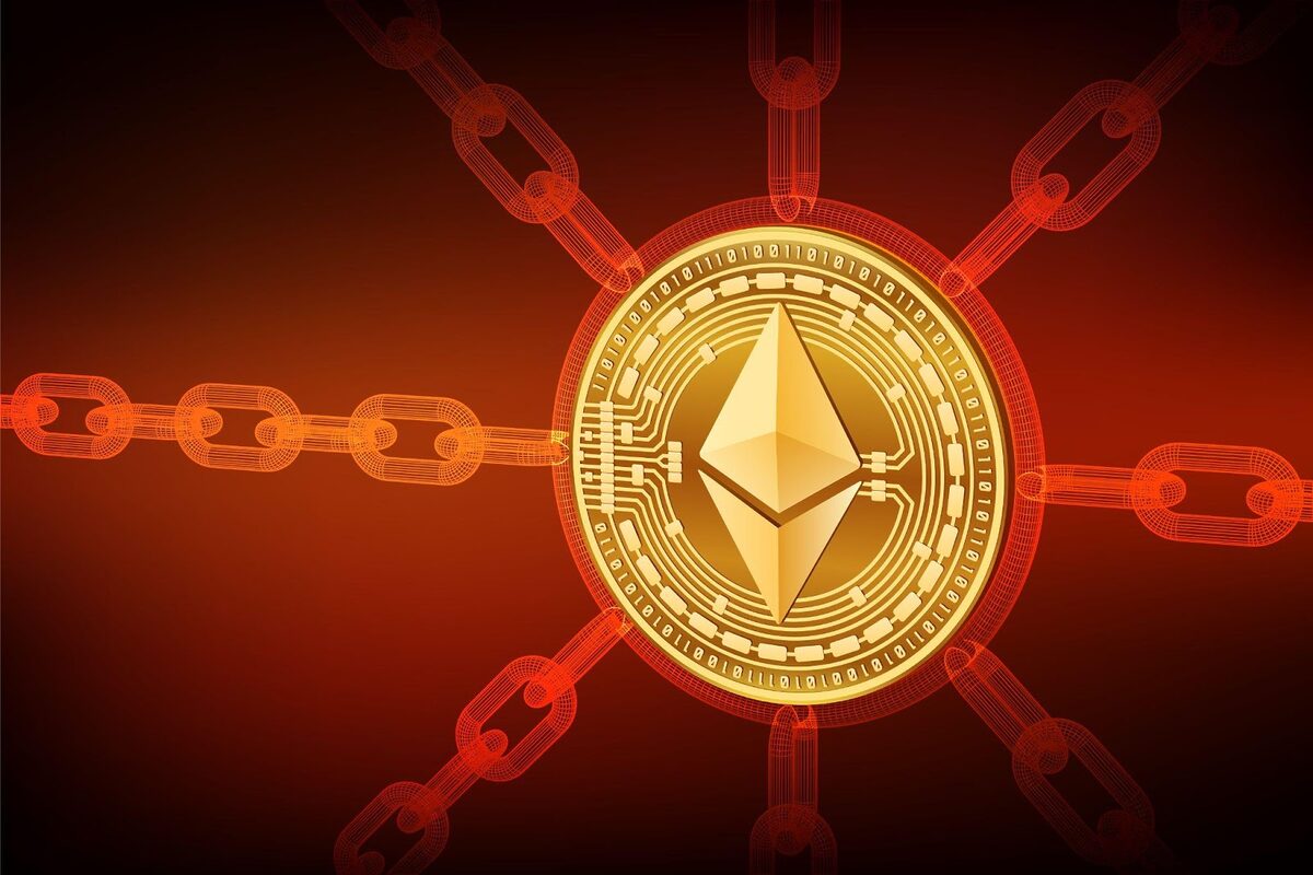Ethereum coin chained.