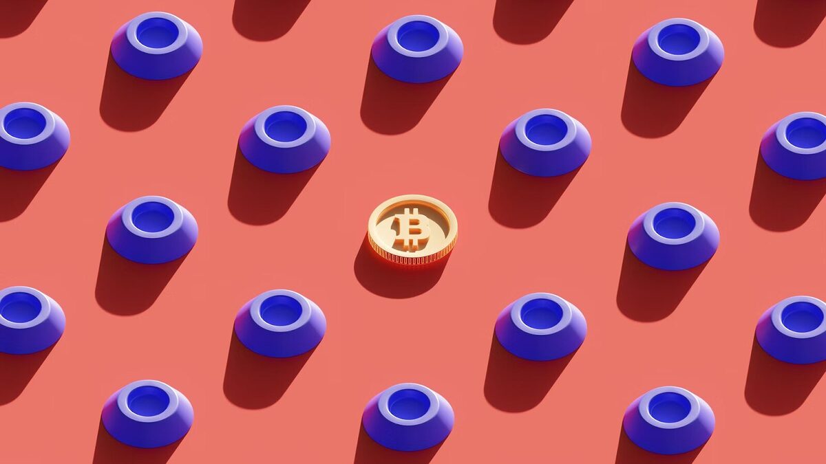 Art installation with a BTC coin in the middle.