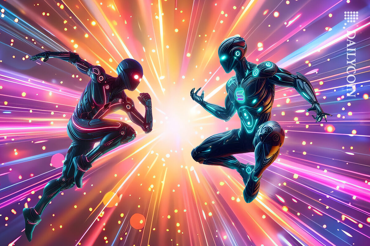 Ethereum versus Solana in a digital fight.