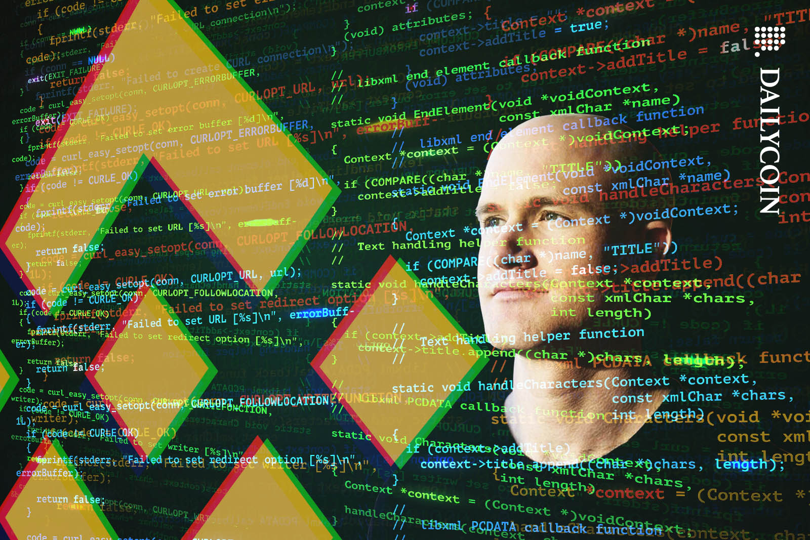 Brian Armstrong analysing the Binance website for fresh ideas.