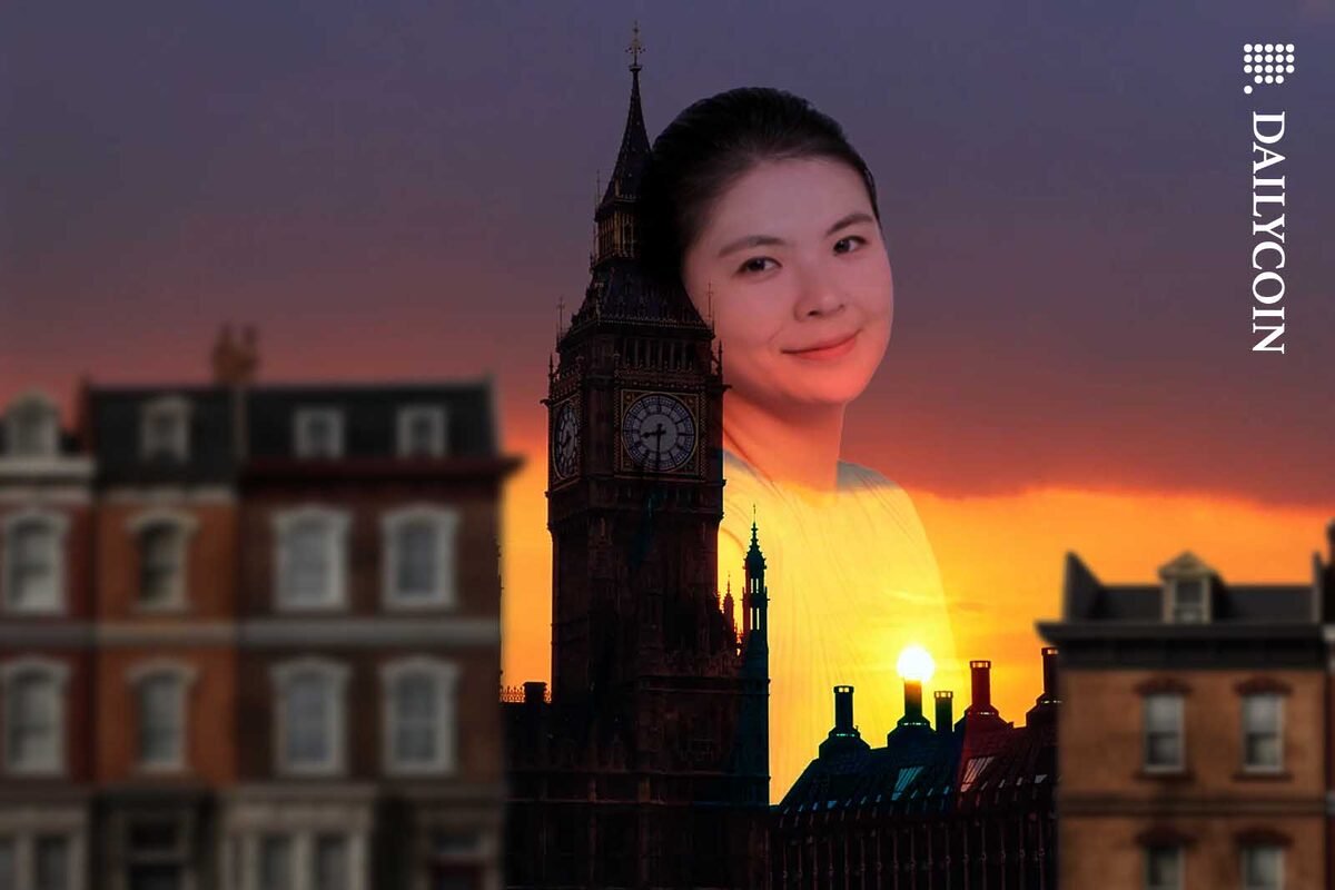 Gracy Chen posing in London.