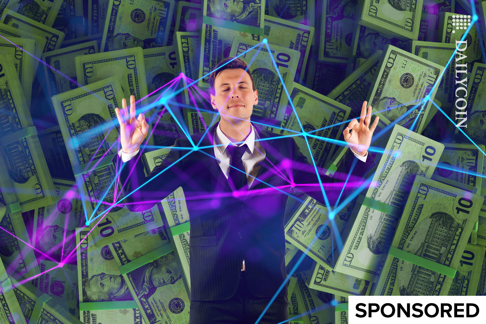 Man making money from DEFI.