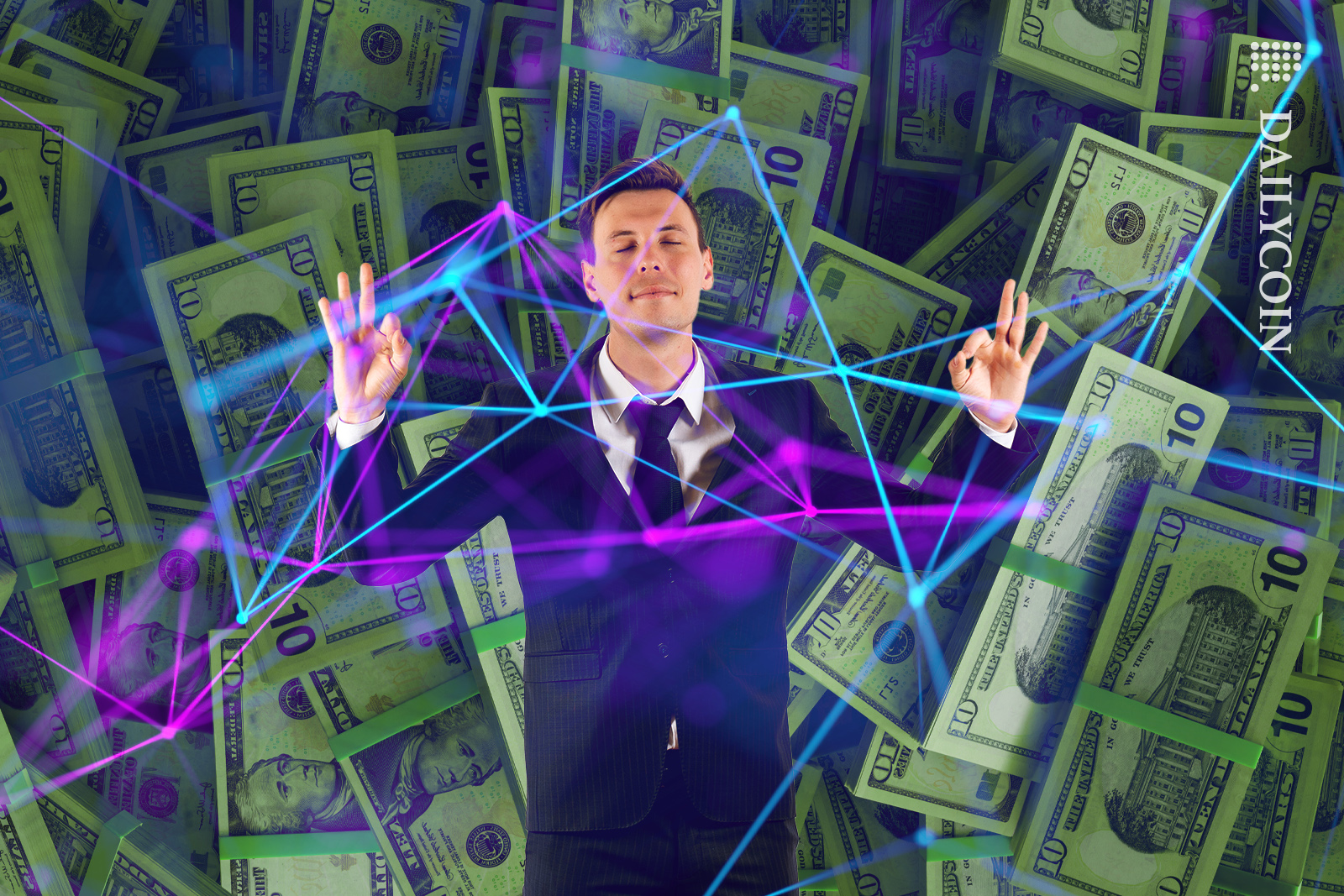 Man making money from DEFI